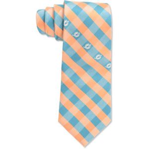 Miami Dolphins Eagles Wings Polyester Checked Tie
