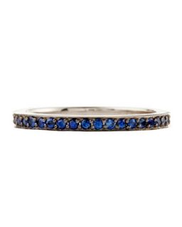 Pillar Blue Sapphire Eternity Ring, Size 7.5