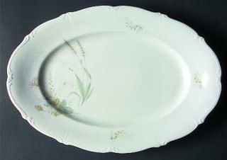 Forest Harvest 15 Oval Serving Platter, Fine China Dinnerware   Pastel Pond Flo