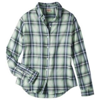 Mossimo Supply Co. Juniors Long Sleeve Button Down Shirt   Picnic Green S(3 5)