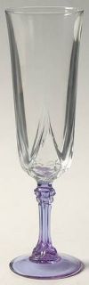 Cristal DArques Durand Auteuil Lilas Fluted Champagne   Blue&Purple Stem, Clear