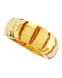 Octagon Slip On Bracelet, Yellow Gold Plate