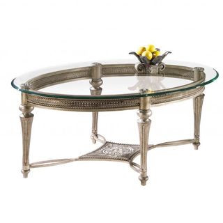 Galloway Oval Cocktail Table W/ Glass Top