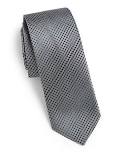 HUGO Dot Silk Tie   Grey