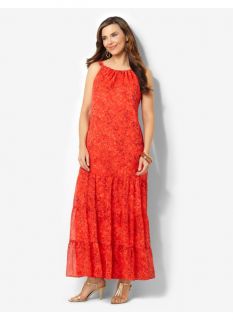 Plus Size Sun Valley Maxi Catherines Womens Size 3X, Light Red
