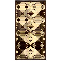 Indoor/ Outdoor Matrix Chocolate/ Natural Rug (67 X 96) (BrownPattern GeometricMeasures 0.25 inch thickTip We recommend the use of a non skid pad to keep the rug in place on smooth surfaces.All rug sizes are approximate. Due to the difference of monitor