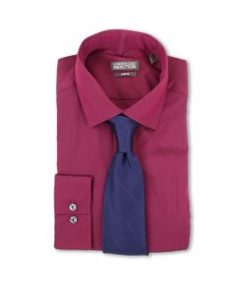 Kenneth Cole New York Slim Fit Iridescent Solid Dress Shirt Mens Long Sleeve Button Up (Red)