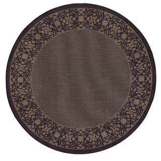 Recife Summer Chimes Cocoa And Black Area Rug (76 Round) (CocoaSecondary colors BlackTip We recommend the use of a non skid pad to keep the rug in place on smooth surfaces.All rug sizes are approximate. Due to the difference of monitor colors, some rug 