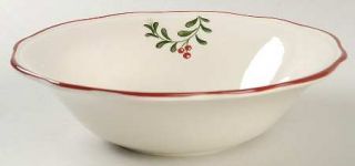 Better Homes and Gardens Mistletoe Soup/Cereal Bowl, Fine China Dinnerware   Red