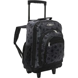 Patterned Wheeled Backpack Gray/Black   Everest Wheeled Backpacks