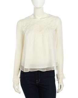 Lace Accent Tulle Blouse, Sabola