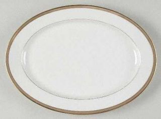 Heinrich   H&C Golden Taupe 14 Oval Serving Platter, Fine China Dinnerware   Ta