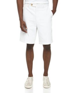 Relaxed Twill Shorts, White