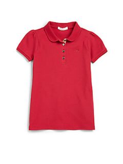 Burberry Girls Pique Princess Polo Shirt   Red