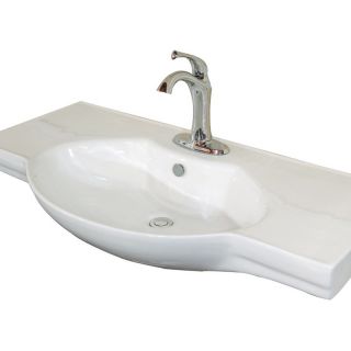 Bellaterra Home 39.8W x 18.5D in. Ceramic Integral Sink Vanity Top Multicolor  