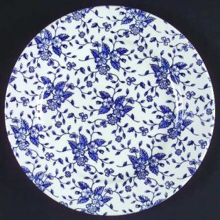 English Ironstone Eit41 Dinner Plate, Fine China Dinnerware   All Over Blue Flow