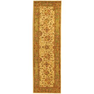 Handmade Antiquities Mashad Ivory/ Green Wool Runner (23 X 12) (IvoryPattern OrientalMeasures 0.625 inch thickTip We recommend the use of a non skid pad to keep the rug in place on smooth surfaces.All rug sizes are approximate. Due to the difference of 