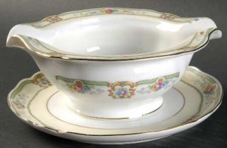 Paul Muller Brandon Gravy Boat with Attached Underplate, Fine China Dinnerware  