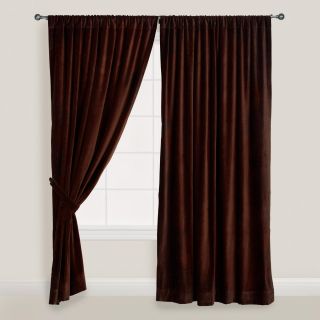 Chocolate Brown Velvet Curtain   World Market