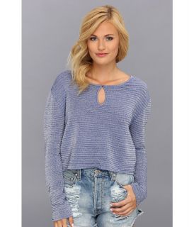 Qi Renee L/S Crew Womens Long Sleeve Pullover (Blue)