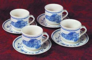 Nikko An America For All Seasons (Set of 4) Flat Cup & Saucer Sets, Fine China D