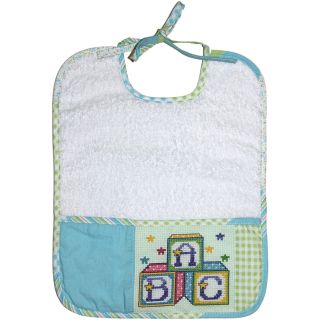 Patchwork Terry Cloth Bib green And Blue