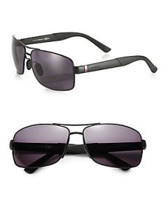 Gucci Sporty Aviator Sunglasses   Black