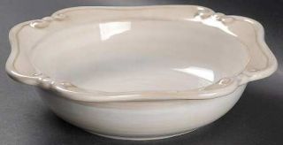 Gibson Designs Duomo Rim Soup Bowl, Fine China Dinnerware   Beige/White,Multisid