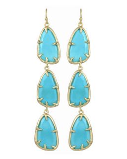 Lillian 3 Drop Turquoise Earrings