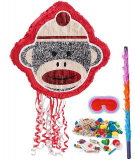 Sock Monkey Red Pinata Kit