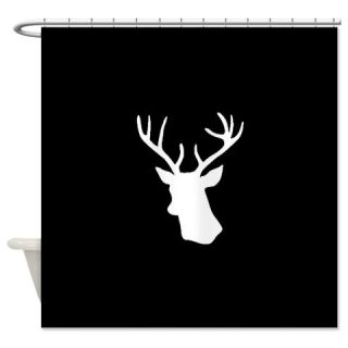  Black and White stag deer head Shower Curtain  Use code FREECART at Checkout