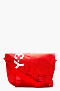 Y_3 Red Logo Messenger Bag