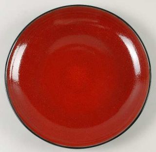 Oneida Sunset Round Dinner Plate, Fine China Dinnerware   Sponge Red On Brown,Sm