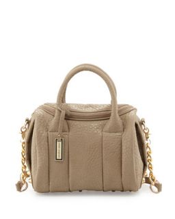Stevie Faux Leather Satchel, Taupe