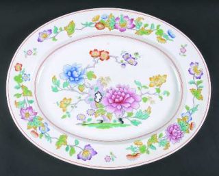 Spode Famille Rose 16 Oval Serving Platter, Fine China Dinnerware   Multicolor