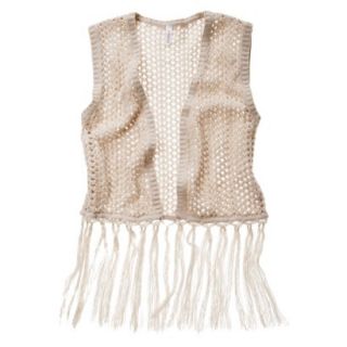 Xhilaration Juniors Fringe Sweater Vest   Cream M(7 9)