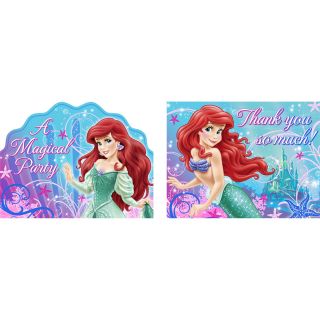 Disney The Little Mermaid Sparkle Invitations Thank You Postcard Combo