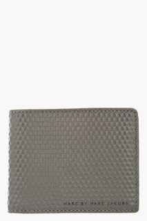 Marc By Marc Jacobs Gunmetal Leather Stacked Cubes Martin Wallet