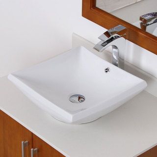 Elite Grade A Ceramic Square Design Vessel Bathroom Sink (WhiteSink type BathroomSink style VesselFaucet settings Vessel style faucet (not included)Sink material High temperature grade A ceramicHole size requirements 1.75 inch standard drain opening 
