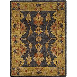 Hand knotted Heirloom Charcoal Jute Rug (4 X 6)