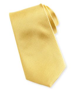 Neat Jacquard Contrast Tail Tie, Yellow/Black
