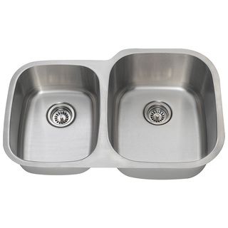 Polaris Sinks Pr305 18 Offset Double Bowl Stainless Steel Sink