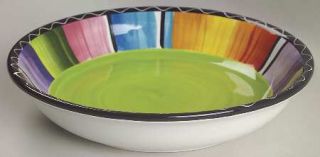 Serape 9 Individual Pasta Bowl, Fine China Dinnerware   Nancy Green, Multicolor