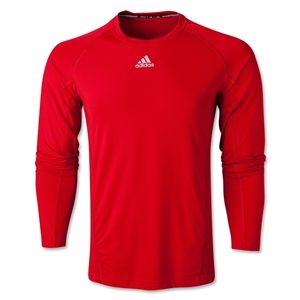 adidas TechFit Fitted Long Sleeve Top (Red)