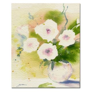 Trademark Global Inc Flores in White Canvas Art by Sheila Golden   SG087 C2632GG