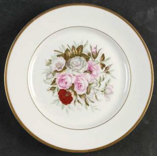 Royal Jackson Lady Lee Salad Plate, Fine China Dinnerware   Floral Center, Gold