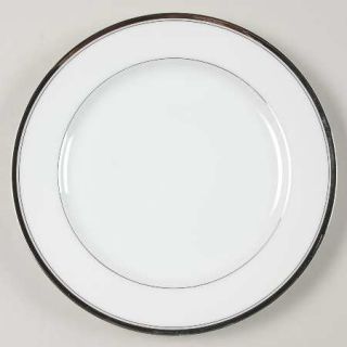 Seyei Silvermont Salad Plate, Fine China Dinnerware   Platinum Trim, Ring & Inne