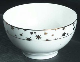 Sakura Galaxy White 5 All Purpose (Cereal) Bowl, Fine China Dinnerware   Gold S