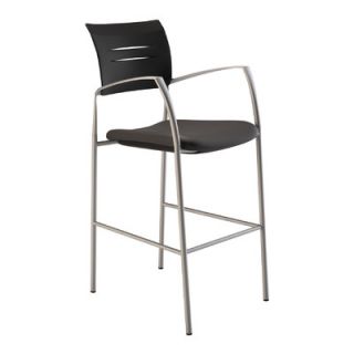 Compel Office Furniture Octiv Stool with Arms CSF2850BKSL