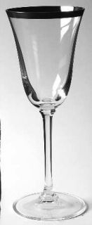 Wedgwood Classic Platinum Water Goblet   Clear,Platinum Band,Smooth Stem
